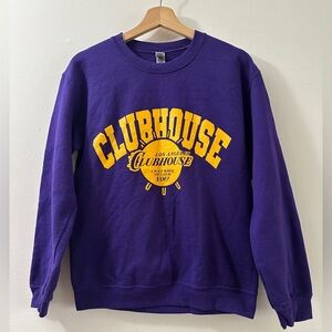 GILDAN Los Angeles Clubhouse Crewneck Purple Yellow SIZE SMALL Basketball Sports